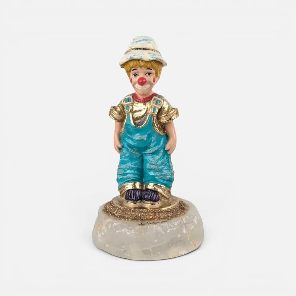 2000 Ron Lee Rascal Clown Hand Painted Onyx Base Figurine